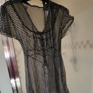 Ecologie Short Sleeve Polka Dot Blouse Size M